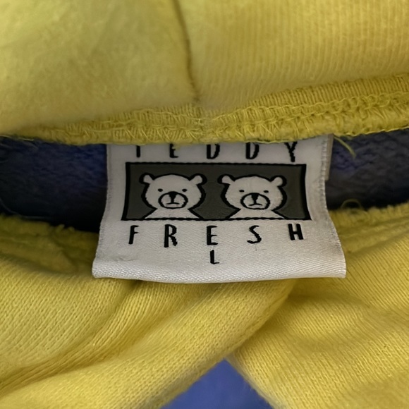 Teddy Fresh Hoodie Sweatshirt Color Multicolor Pullover pristine Large - Picture 5 of 6